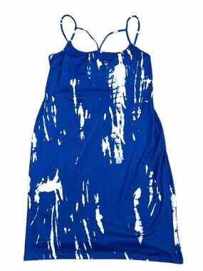 Women’s Blue White Tie Dye Sleeveless Tank Dress Size XL